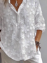 Women Floral Long Sleeve Shirt Spring/Fall Printing Shirt Collar Daily Casual Top