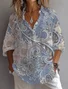 Women Floral Long Sleeve Shirt Spring/Fall Printing Shirt Collar Daily Casual Top