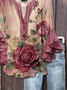 Women Floral Half Sleeve Shirt Summer Printing V Neck Daily Casual Top