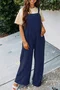 Women Plain Spaghetti Sleeveless Casual Summer Jumpsuit