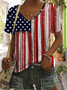 Women Ombre Short Sleeve Tee T-shirt U-Neck Casual Summer Top