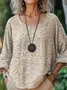 Women Floral Three Quarter Sleeve Tee T-shirt Crew Neck Printing Casual Spring/Fall Top