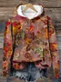 Women's Floral Spring/Fall Long Sleeve Casual Daily Hoodie