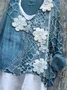 Women Floral Long Sleeve Blouse Spring/Fall Printing V Neck Daily Casual Top