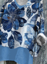 Women Floral Long Sleeve Blouse Spring/Fall Printing V Neck Daily Casual Top