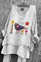 Women Floral Long Sleeve Blouse Spring/Fall Printing V Neck Daily Casual Top
