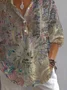 Women Abstract Long Sleeve Shirt Spring/Fall Printing Shirt Collar Daily Casual Top