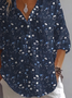 Women Floral Long Sleeve Shirt Spring/Fall Printing Shirt Collar Daily Casual Top