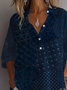Women Abstract Long Sleeve Shirt Spring/Fall Printing Shirt Collar Daily Casual Top