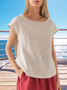 Women Plain Short Sleeve Tee T-shirt Crew Neck Casual Summer Top