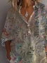 Women Abstract Long Sleeve Shirt Spring/Fall Printing Shirt Collar Daily Casual Top