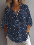 Women Floral Long Sleeve Shirt Spring/Fall Printing Shirt Collar Daily Casual Top