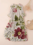 Women Floral Three Quarter Sleeve Spring/Fall Printing Dress Crew Neck Daily Casual Maxi Classic H-Line Dress