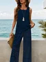 Women Abstract Printing Two-Piece Set Daily Sleeveless Casual Summer Top With Pants Matching Set