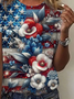 Women Floral Short Sleeve Tee T-shirt Crew Neck Printing Casual Summer Graphic Tee Top