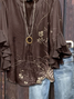 Women Floral Half Sleeve Shirt Summer Printing V Neck Daily Casual Top