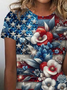 Women Floral Short Sleeve Tee T-shirt Crew Neck Printing Casual Summer Graphic Tee Top