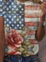 Women Floral Short Sleeve Tee T-shirt Crew Neck Printing Casual Summer Graphic Tee Top