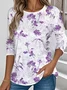 Women Floral Long Sleeve Tee T-shirt Crew Neck Casual Spring/Fall Top