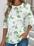 Women Floral Long Sleeve Tee T-shirt Crew Neck Casual Spring/Fall Top