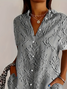 Women Floral Short Sleeve Shirt Summer Printing Shirt Collar Daily Casual Top