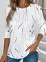 Women Striped Long Sleeve Tee T-shirt Crew Neck Casual Spring/Fall Top
