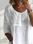 Women Floral Half Sleeve Shirt Summer Printing Crew Neck Daily Casual Top