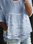 Women Floral Half Sleeve Shirt Summer Printing Crew Neck Daily Casual Top