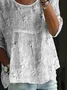 Women Floral Half Sleeve Shirt Summer Printing Crew Neck Daily Casual Top