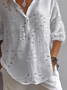 Women Floral Long Sleeve Shirt Spring/Fall Printing Shirt Collar Daily Casual Top