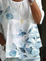Women Floral Half Sleeve Shirt Summer Printing Crew Neck Daily Casual Top