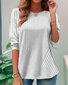 Women Striped Long Sleeve Tee T-shirt Crew Neck Casual Spring/Fall Top