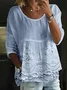 Women Floral Half Sleeve Shirt Summer Printing Crew Neck Daily Casual Top