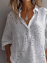 Women Floral Long Sleeve Shirt Spring/Fall Printing Shirt Collar Daily Casual Top