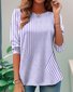 Women Striped Long Sleeve Tee T-shirt Crew Neck Casual Spring/Fall Top