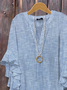Women Striped Half Sleeve Shirt Summer Printing V Neck Daily Casual Top