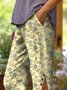 Women Floral Fifth Pants Pants Casual Summer Trousers