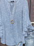 Women Striped Half Sleeve Shirt Summer Printing V Neck Daily Casual Top