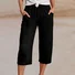 Women Plain Capris Pants Casual Summer Trousers