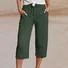 Women Plain Capris Pants Casual Summer Trousers