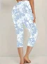 Women's Trousers Elastic Waist Legging Daily Going Out Casual Printing Floral Summer Pants