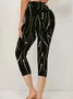 Women Polka Dots Capris Elastic Waist Pant Casual Summer Trousers
