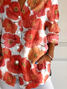 Women Floral Long Sleeve Shirt Spring/Fall Buckle Shirt Collar Daily Casual Top