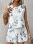 Women Floral Printing Two-Piece Set Daily Sleeveless Casual Summer Multi-Piece Set Matching Set