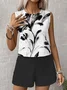 Women Floral Printing Two-Piece Set Daily Sleeveless Casual Summer Multi-Piece Set Matching Set