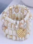 Best-selling Bohemian Alloy Love Pendant Multi-layer Elastic Rope Beaded Bracelet