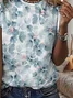Women Floral Short Sleeve Tee T-shirt Crew Neck Printing Casual Summer Graphic Tee Top