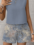 Women Floral Printing Two-Piece Set Daily Sleeveless Casual Summer Multi-Piece Set Matching Set
