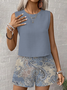 Women Floral Printing Two-Piece Set Daily Sleeveless Casual Summer Multi-Piece Set Matching Set
