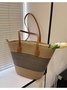 New Straw Bag Women's Summer Handbag Seaside Tote Bag Large Capacity Woven Shoulder Bag High-end Bucket Bag